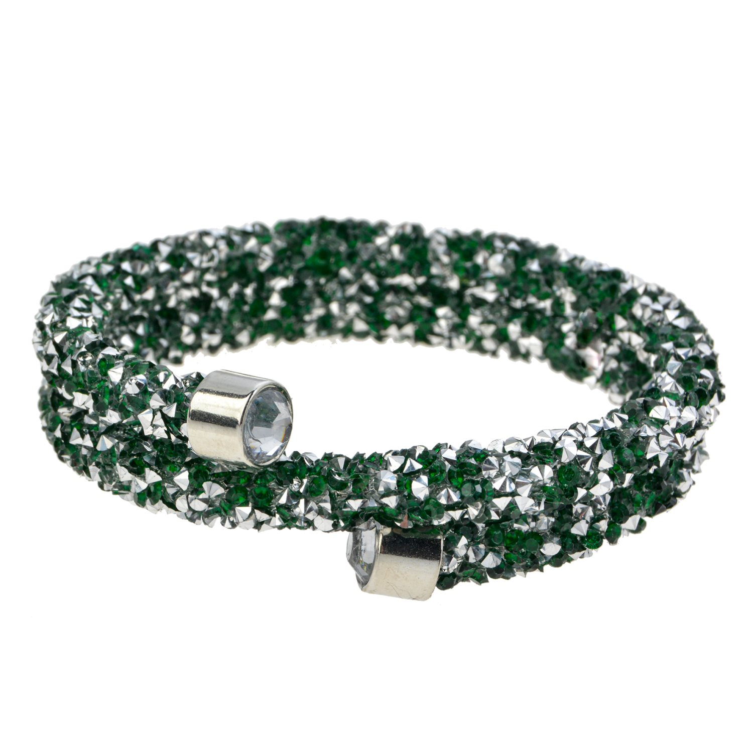 Armband bracelets groen zilver p32